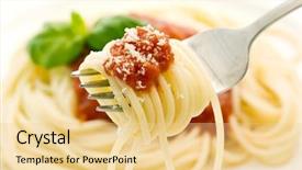  Presentation with pasta sauce - Amazing PPT layouts having italian pasta menu - spaghetti with tomato sauce backdrop and a blonde colored foreground