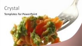  Presentation with italian food - Theme with italian pasta on fork and text italian food on white background background and a white colored foreground