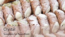  Presentation with italy food - Amazing presentation theme having italian pastries cannoli typical sweet backdrop and a coral colored foreground