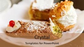  Presentation with italian language - PPT theme consisting of italian pastries background and a coral colored foreground