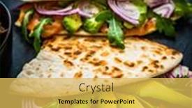  Presentation with italian - Amazing slide set having italian-piada-wraps-piada-stuffed backdrop and a yellow colored foreground