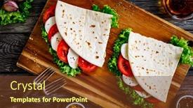  Presentation with italian - Audience pleasing slide deck consisting of italian-piada-wraps-piadina-stuffed backdrop and a tawny brown colored foreground