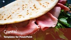 Presentation with italian - Slide set featuring italian-piada-wraps-piadina-stuffed background and a tawny brown colored foreground