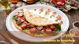  Presentation with italian - Presentation consisting of italian-piada-wraps-piadina-stuffed background and a tawny brown colored foreground