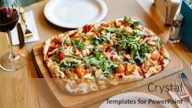  Presentation with italian - Slides having italian-pizza-and-red-wine background and a  colored foreground