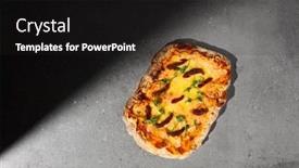  Presentation with cheese - Presentation theme with italian-pizza-with-cheese background and a dark gray colored foreground