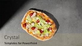  Presentation with italian - Theme consisting of italian-pizza-with-chicken background and a coral colored foreground