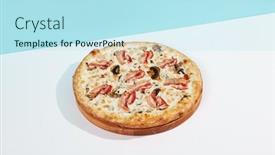  Presentation with italian american - PPT layouts having italian-pizza-with-mushroom background and a arctic colored foreground