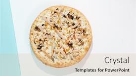  Presentation with light blue color - Theme with italian-pizza-with-mushrooms background and a lemonade colored foreground