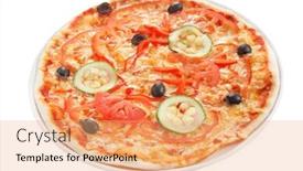  Presentation with italian - Audience pleasing presentation theme consisting of italian pizza backdrop and a coral colored foreground