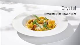  Presentation with meat beef - Theme consisting of italian-ravioli-with-meat background and a white colored foreground