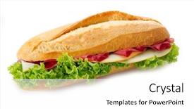  Presentation with cream cheese and fruit sandwich - Cool new PPT theme with italian sandwich with bresaola cheese backdrop and a  colored foreground