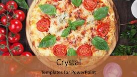  Presentation with pizza pasta - Cool new PPT theme with italian spaghetti pizza margherita backdrop and a red colored foreground