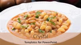  Presentation with pasta - PPT layouts consisting of italian-style-pasta-fagioli-dish background and a yellow colored foreground