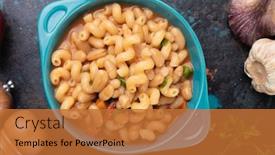  Presentation with macaroni - Slide deck enhanced with italian-style-pasta-fagioli-dish background and a red colored foreground
