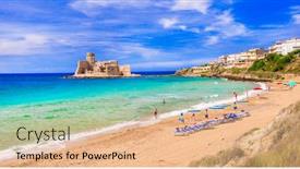  Presentation with holidays - Audience pleasing PPT layouts consisting of italian-summer-holidays-le-castella backdrop and a lemonade colored foreground