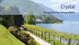  Presentation with italy - Cool new presentation with italian village - lake como italy backdrop and a sky blue colored foreground