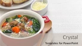  Presentation with italian american - PPT theme having italian-wedding-soup-american-italian background and a soft green colored foreground
