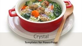  Presentation with white wedding - PPT theme with italian-wedding-soup-isolated background and a mint green colored foreground