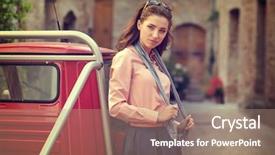  Presentation with old soho street - Slides consisting of italian woman on small old background and a  colored foreground