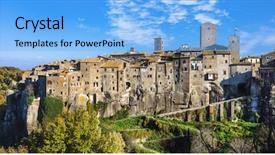 Presentation with medieval - Audience pleasing slide set consisting of italy -vitochiano viterbo province lazio backdrop and a light blue colored foreground