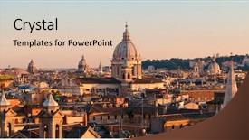  Presentation with rome - Cool new PPT theme with italy at sunset moment backdrop and a lemonade colored foreground