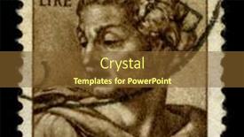  Presentation with fine arts - Slides consisting of italy-circa-1960-a-stamp background and a tawny brown colored foreground