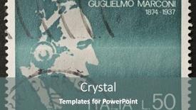  Presentation with inventor - Presentation theme consisting of italy-circa-1974-a-stamp background and a gray colored foreground