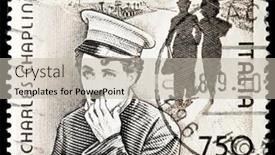  Presentation with stamp - Cool new slides with italy-circa-1989-stamp-printed backdrop and a mint green colored foreground