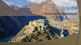 Presentation with fort - Slide deck having italy-famous-medieval-castles background and a coral colored foreground