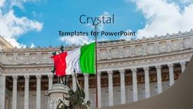  Presentation with rome italy - Amazing slide deck having italy-flag-in-rome-italy backdrop and a light blue colored foreground