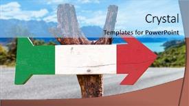 Presentation with highway road sign - PPT layouts having italy flag sign with road background and a light blue colored foreground