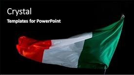  Presentation with waving flag black - Colorful slide deck enhanced with italy-flag-waving-on-pure backdrop and a black colored foreground