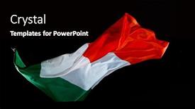  Presentation with waving flag black - Audience pleasing PPT theme consisting of italy-flag-waving-on-pure backdrop and a black colored foreground