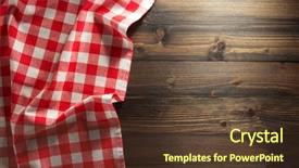  Presentation with napkin - Slide set consisting of italy kitchen - cloth napkin on wooden background background and a tawny brown colored foreground