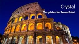  Presentation with rome italy - Beautiful presentation theme featuring italy landmark located in rome backdrop and a black colored foreground