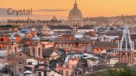  Presentation with rome - Slides having italy-rome-cityscape-with-historic background and a coral colored foreground