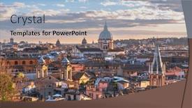  Presentation with rome - Presentation theme with italy-rome-cityscape-with-historic background and a light blue colored foreground