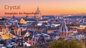  Presentation with rome - Presentation theme consisting of italy-rome-cityscape-with-historic background and a coral colored foreground