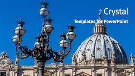  Presentation with map navigation seas italy - Slide deck with italy rome st peters basilica background and a  colored foreground