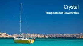  Presentation with water conservation protect nature concept - Colorful presentation theme enhanced with italy sea coast with azure backdrop and a dark gray colored foreground