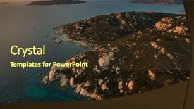  Presentation with water conservation protect nature concept - Amazing PPT theme having italy sea coast with azure backdrop and a tawny brown colored foreground