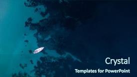  Presentation with ocean clear water deep blue - Audience pleasing PPT theme consisting of italy sea coast with azure backdrop and a navy blue colored foreground