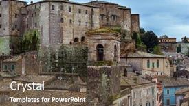  Presentation with fairy tale - Beautiful presentation theme featuring italy-southern-tuscany-the-tufa backdrop and a tawny brown colored foreground