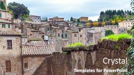  Presentation with enchanted - PPT theme featuring italy-southern-tuscany-the-tufa background and a tawny brown colored foreground