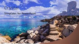  Presentation with holidays - Slide set featuring italy-summer-holidays-sardegnia-island background and a  colored foreground