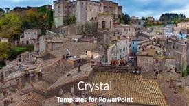  Presentation with gloomy - Cool new PPT theme with italy-the-tufa-city backdrop and a tawny brown colored foreground