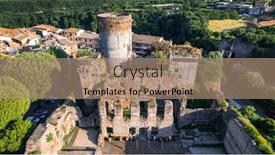  Presentation with travel - Presentation theme having italy-travel-and-landmarks-famous background and a coral colored foreground