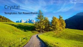  Presentation with powerful - Cool new presentation theme with italy-tyrol-majestic-dolomites-powerful backdrop and a light blue colored foreground