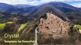  Presentation with region - Presentation theme enhanced with italy-umbria-most-scenic-places background and a tawny brown colored foreground